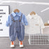 Boy's Long Sleeve Shirt Denim Straps Two-Piece Set